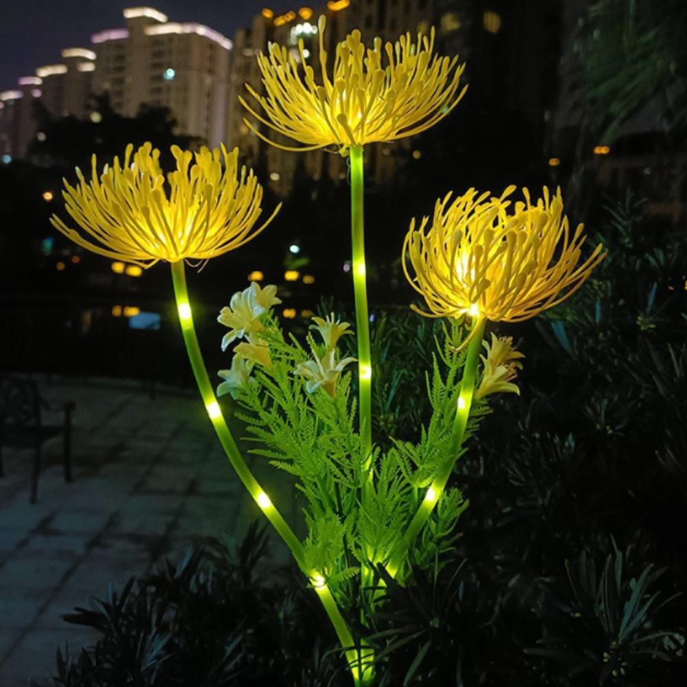 Садовые светильники на солнечных батареях, светильники для цветов на солнечных батареях со светящимися цветами и стеблями, светодиодные светильники на солнечных батареях для садовых дорожек, террас, дворов, декора