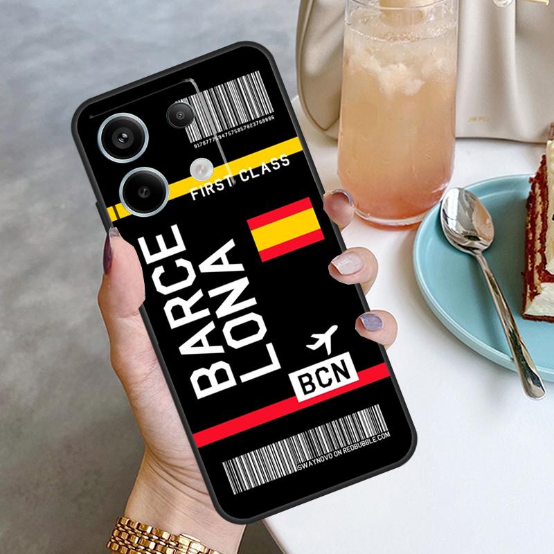 Boarding Pass Plane Ticket Case For Xiaomi Redmi Note 11 9 10 12 13 Pro Plus 9S 10S 11S 12S Redmi 12 10C 9C 13C Cover