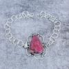 Pink Thulite Gemstone Handmade 925 Sterling Silver Bracelet 7-8" M-2729