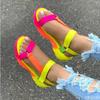Fashion 2025 Summer New Sandals Rainbow Color  Flat Women Sandals Luxury Sandals Women Designers Outdoor Beach Opened Toe Shoes