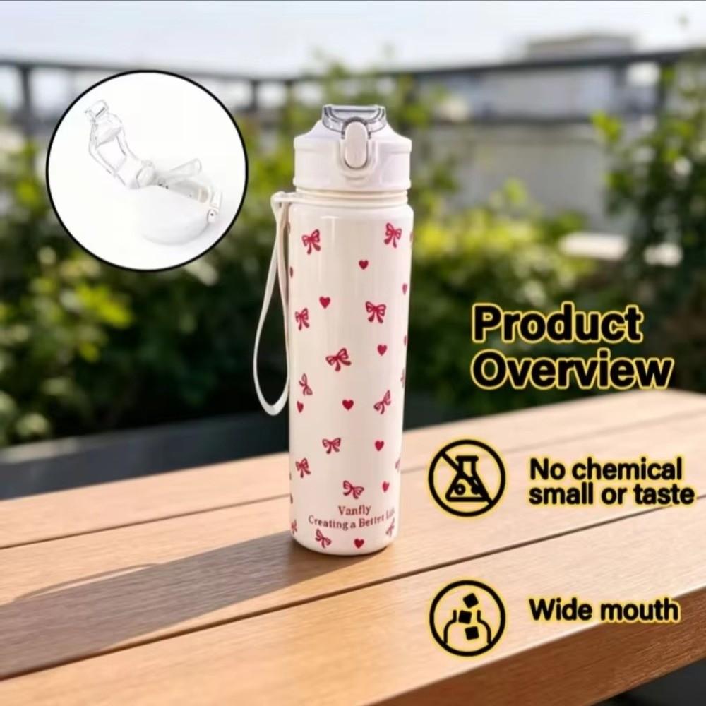 750ML Straw Tumbler Straw Lid Drinking Cup Cute Water Bottle Outdoor Activity