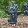 Хэллоуин Волшебный Кот Изделия Из Смолы Украшения Скульптура Сад Животных Украшения Черный Плащ Украшение Карликовой Кошки