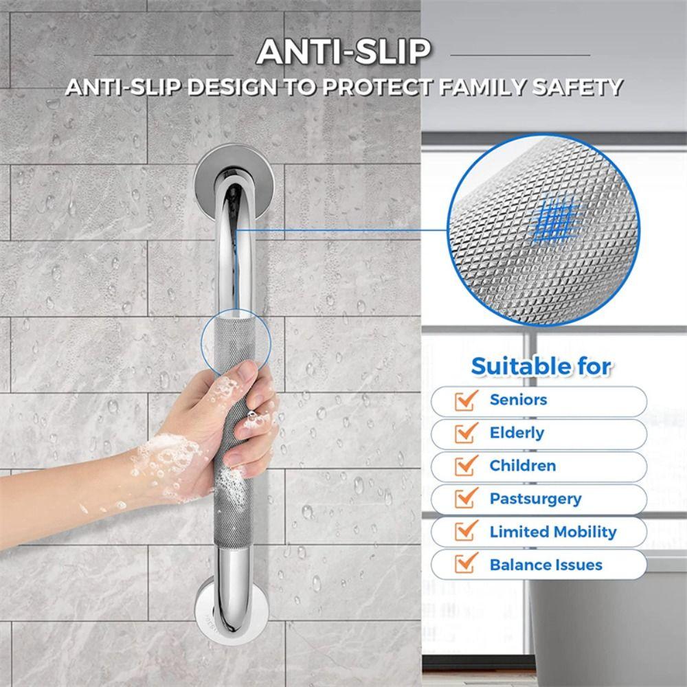 With Anti Slip Texture Shower Safety Support Handle 300/400/500MM Toilet Handrail The Elderly