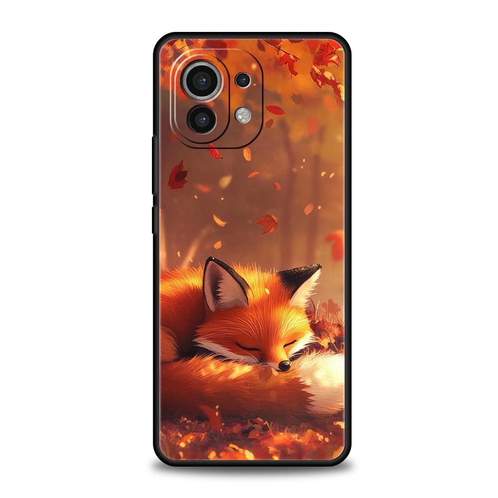 Cute Red Fox Phone Case Cover for Xiaomi Mi 15 14 13 12 11 Ultra 14T 13T 12T 11T 10T Pro Lite 5G Shockproof Soft TPU Capas Bags