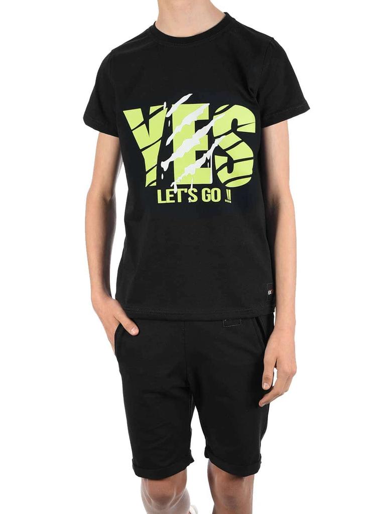 Летний комплект для мальчика Футболка YES и тканевые шорты