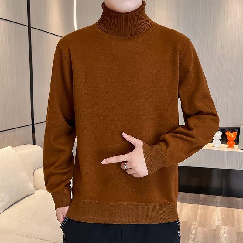 Модный мужской свитер с высоким воротником на осень/зиму 2023 г.