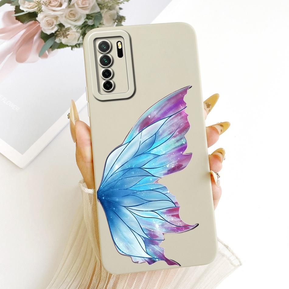 For Huawei Nova 7 SE 5G / P40 Lite (5G) CDY-NX9A CDY-NX9B Cute Cat Flower Cartoon Phone Case Shockproof Soft Silicone Bumpers