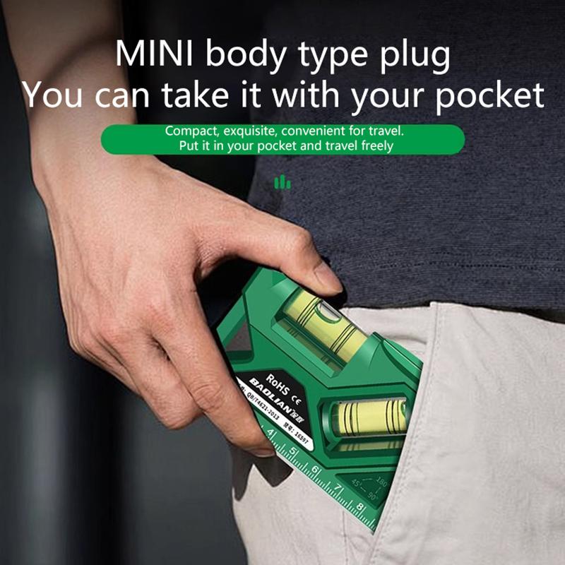 Мини-уровень, высокоточный горизонтальный вертикальный измеритель, метрическая линейка, транспортир, домашний портативный магнитный карманный уровень