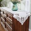 Table Runner White Embroidery Table Flag Luxury Padded Lace Wedding Decoration Table Cloth Tv Cabinet Dust Cover