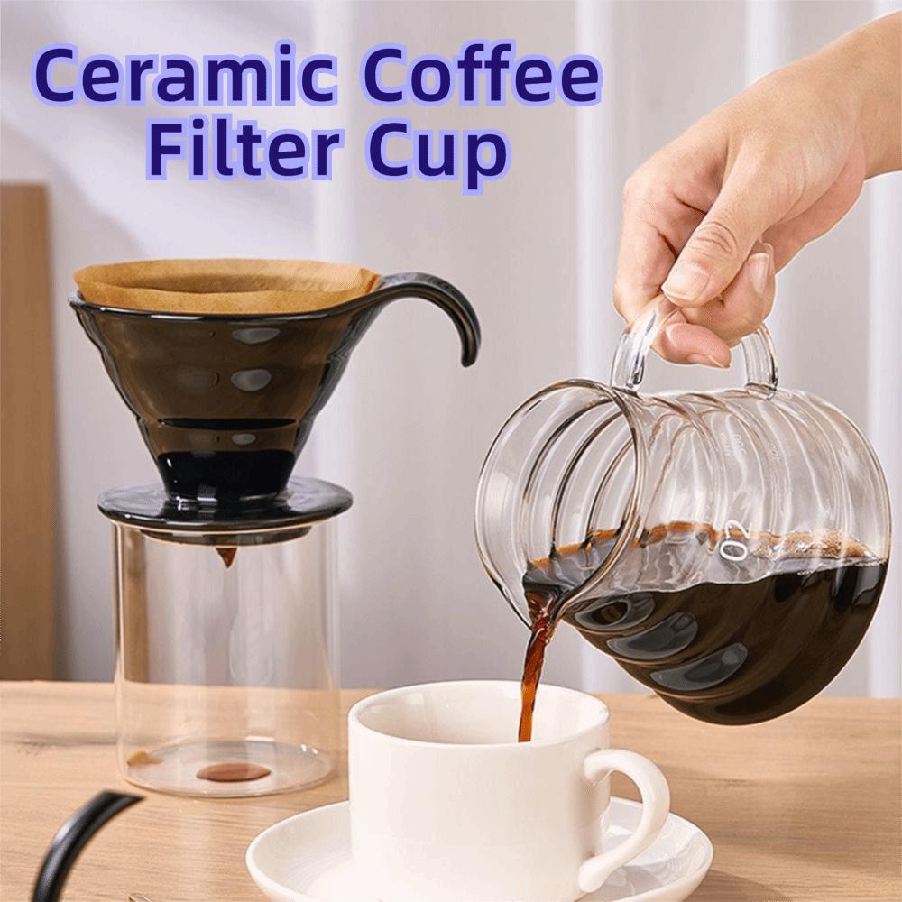 Reusable Ceramic Coffee Filter Cup V Shape Design Espresso Coffee Dripper Coffee Making