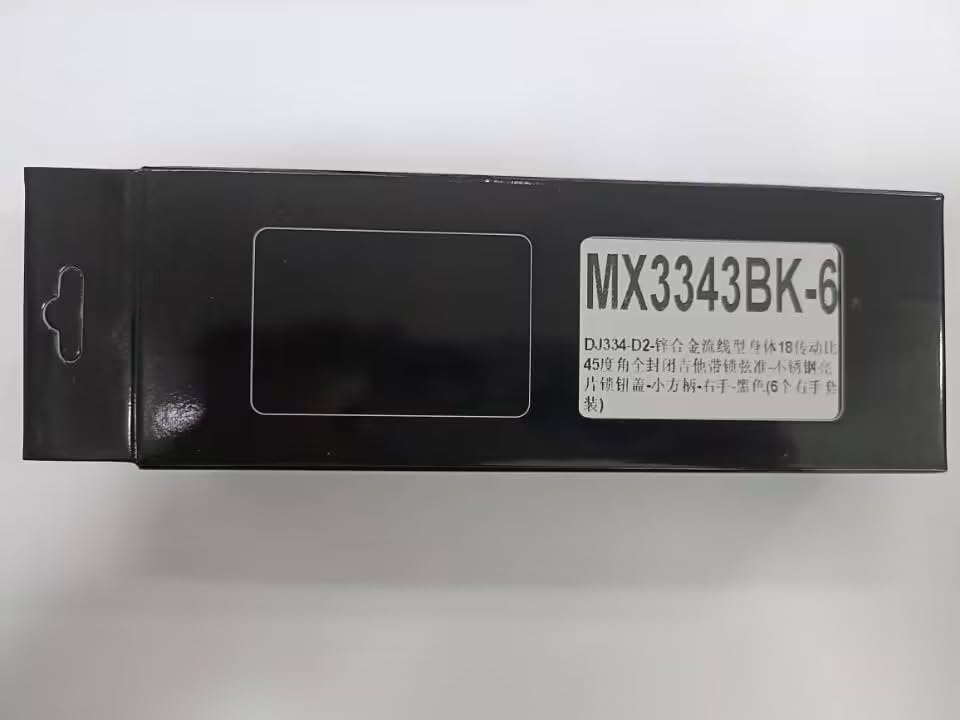 Musiclily Pro 6-String Locking Tuners for ST Strat/TL Telecaster Electric Guitars, Black Hex Buttons