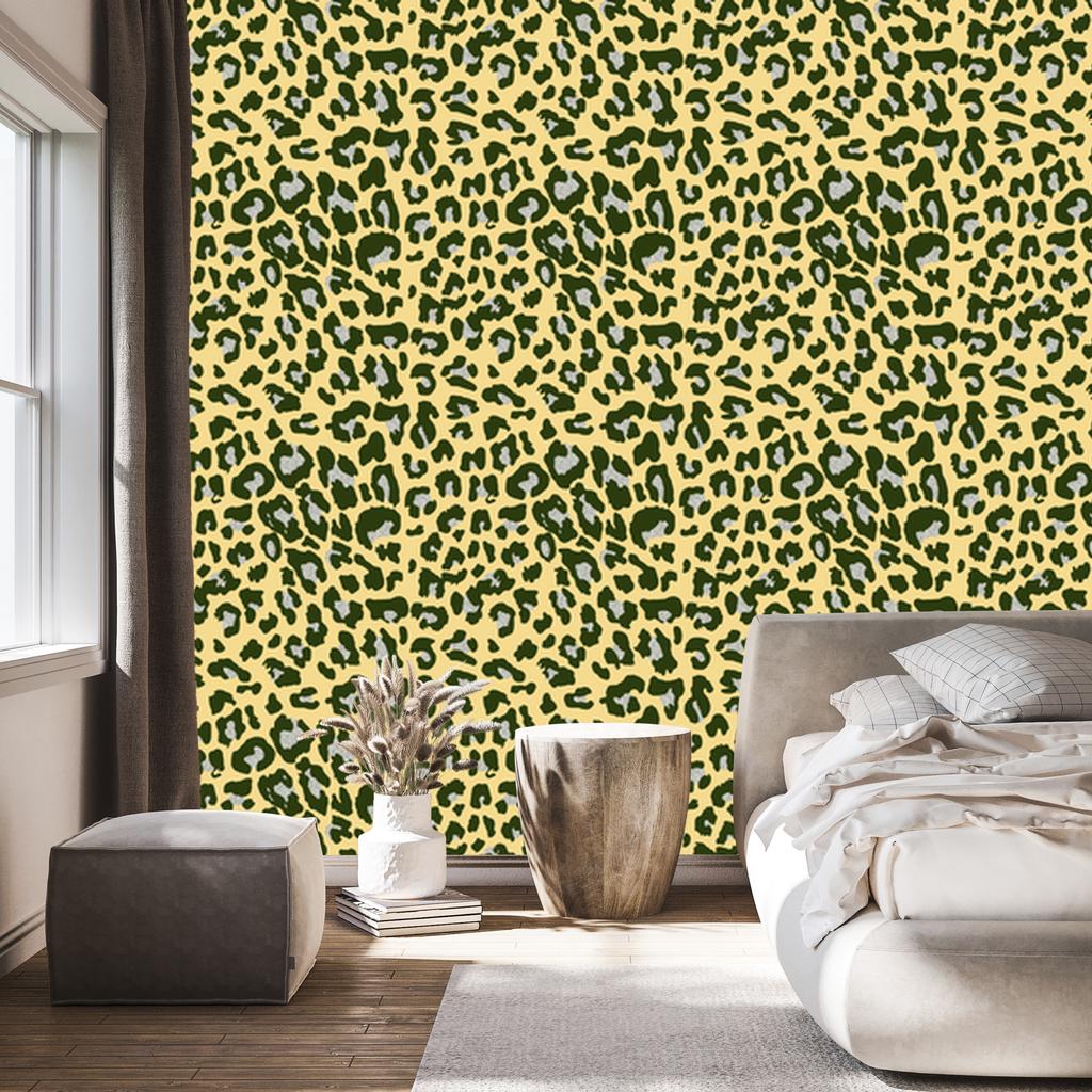Yellow Leather Wallpaper Yellow, Olive and Cream for Living Room and Bedroom 50x1000