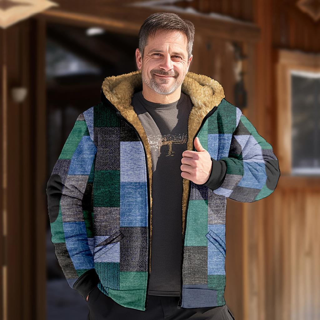 Men's Print Jacket Men's Spring And Autumn Casual Trend Zipper Hooded Jacket