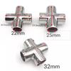 Stainless Steel 22/25/32mm Boat Hand Rail Fittings 4 Way Cross Tube Pipe Connector Tee Joint for Tube Heavy Duty Marine Grade