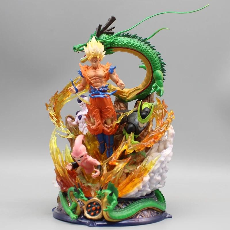 Anime Figure Sjj3 Goku Shenron Majin Buu Cell Frieza Action Figures PVC Collection Model Toys Decoration Gifts