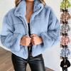 High Quality Women's Autumn and Winter Fashion Rabbit Fur Faux Fur Zipper Cardigan Plush Warm Jacket Fashion Sweater