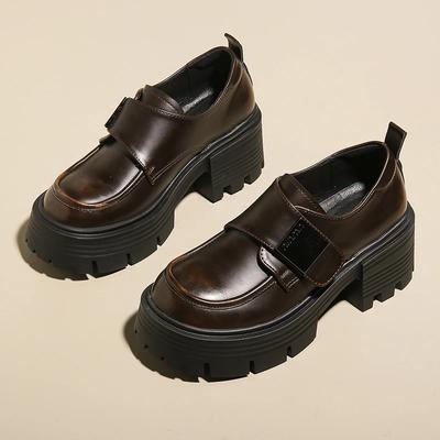 Мода 2024 года женские мокасины в британском стиле весна новые удобные женские туфли на толстой подошве ретро женская обувь