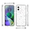 For Motorola Moto G54 5G/G55 5G Case Precise Cutouts Acrylic TPU Clear Phone Cover with Laser-printed Film