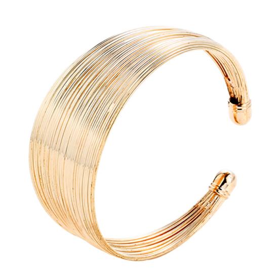 Women Multi Wire Circle Opening Bangle Adjustable Cuff Bracelet Gift