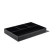 4 Compartments Leatherette Valet Tray Desk Dresser Top Organizer Box for Wallets Coins Keys and