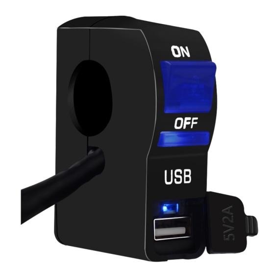 Светодиодный индикатор постоянного тока 12 В, крепление на руль мотоцикла, USB-зарядное устройство для телефона с переключателем