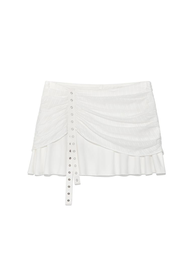 Glony Misty Sheer Mini Skirt (White)