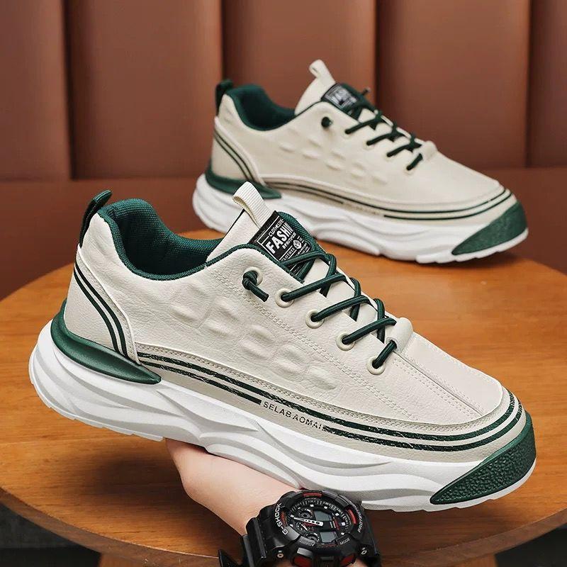 Men's Shoes New Spring Versatile Leather Surface Sports Leisure Youth 2 One-pedal Dad Shoes Trendy Shoes