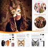 29Pcs/Set DIY Cat Face Guard Kit with Faux Fur Felt Cloth Paintable Animal Half Face Shield Halloween Carnival Role Play Masquerade Party Prop