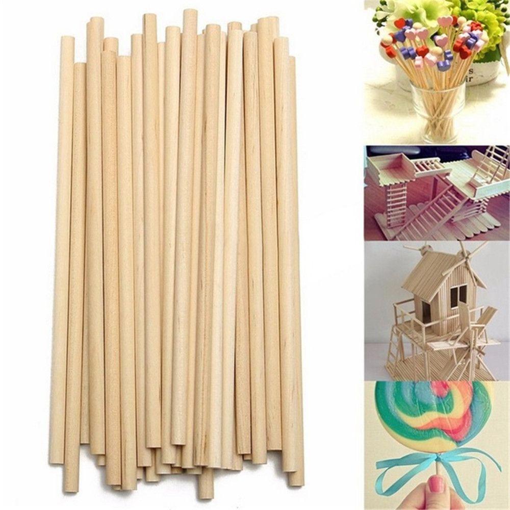 10PCS Woodworking Round Wooden Rods Birch Educational Toys New Wooden Diy Craft