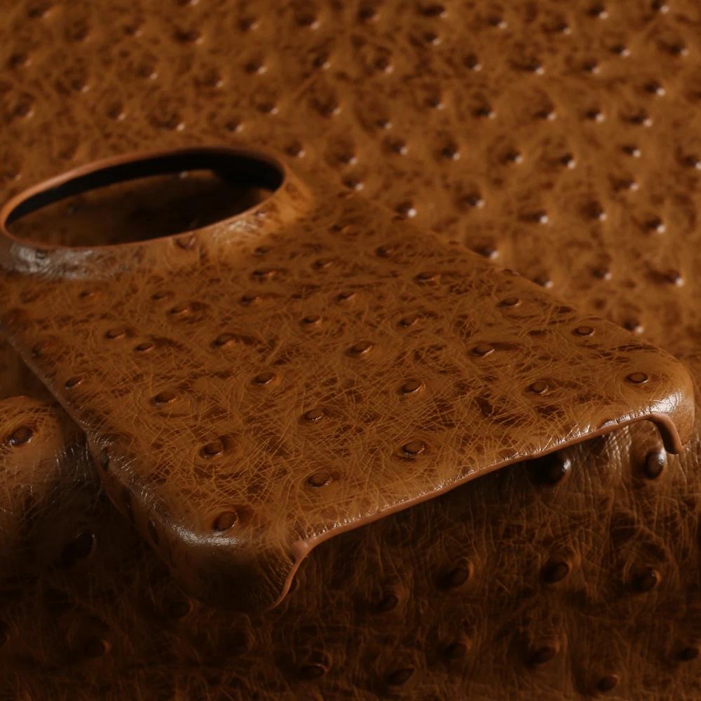 Genuine Ostrich Leather Phone Case for Honor Magic 8 Pro Premium Business Slim Half Wrap Luxury Shockproof Cover for Magic 7 Pro 6 Pro