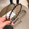 9pcs Men's Invisible Anti-Slip Sports Hair Hoops - Simple Black Wave Design. Unisex Wash Face Headbands with Non-Slip Grip