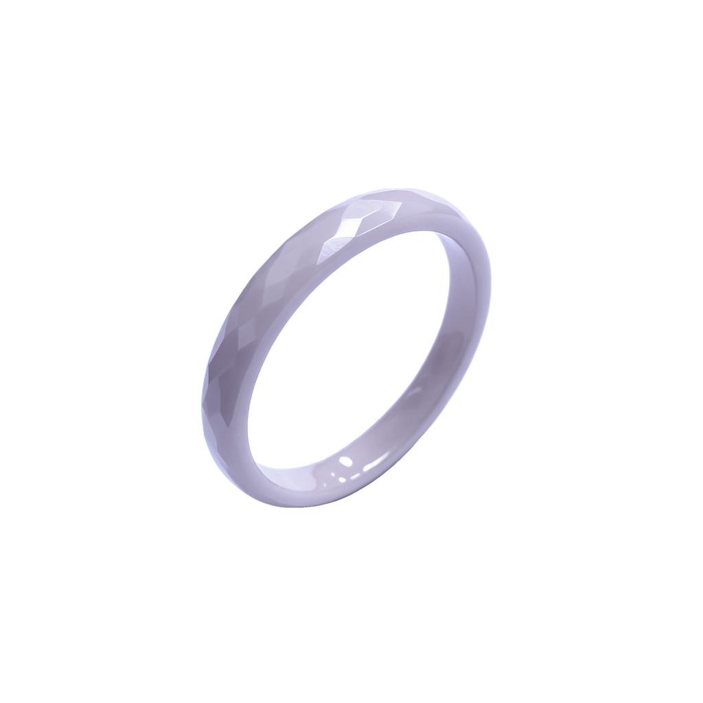 Adi Jewelry 4mm Faceted Ceramic Rings High Polish Geometric Minimalist Unisex  Jewelry