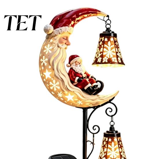Easy Installation Outdoor Lighting Solar Christmas Garden Stake Light, 31.5 Inch Santa Snowman LED Pathway Lights, Powered Walkway Lights Waterproof