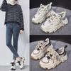 Shoes Women's Spring New Trendy Thick Sole Heightening Breathable Sports Shoes Women's Casual and Lightweight