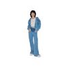 Джинсы Li Ning Plain средней посадки Straight Leg Женские джинсы Light-Denim-Blue AJQT372-1