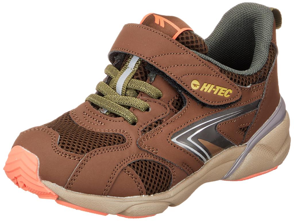 Hi-Tec KD046 FLASH FORCE KIDS Outdoor Sneakers, LED Camp, Brown, 19.0 cm, 2E