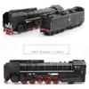1/87 Scale Class QJ2 No.0001 Gas-Power Locomotive Train Diecast Model Toy,Pull Back Train with Sound and Light for Kids Toddler Gift Collection