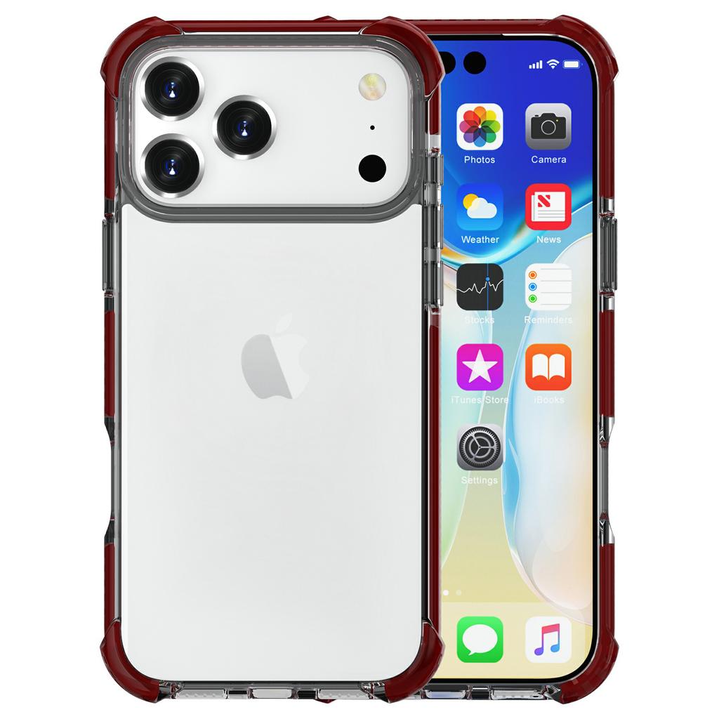 For iPhone 17 Pro Max Case Four Corners Anti Drop Clear TPU + TPE + PC Phone Cover