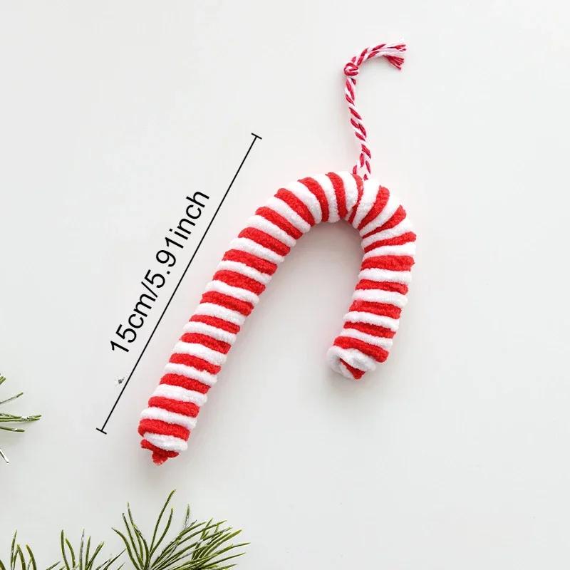 2025 New Christmas Candy Canes Tree Hanging Ornaments Large Candy Cane Lollipop Rustic Christmas Decor Peppermint Xmas Decor