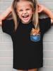 Realistic Cat In Denim Pocket Print T Shirt Boys Girls Family Matching Soft Polyester Short Sleeve Lovely Kids Daily Wear Tops