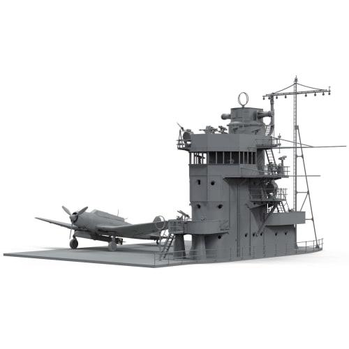 Border Model 1/35 Scale Japanese Navy Aircraft Carrier Akagi Bridge with Flight Deck + Type 97 Carrier Attack Aircraft Plastic Model BSF001
