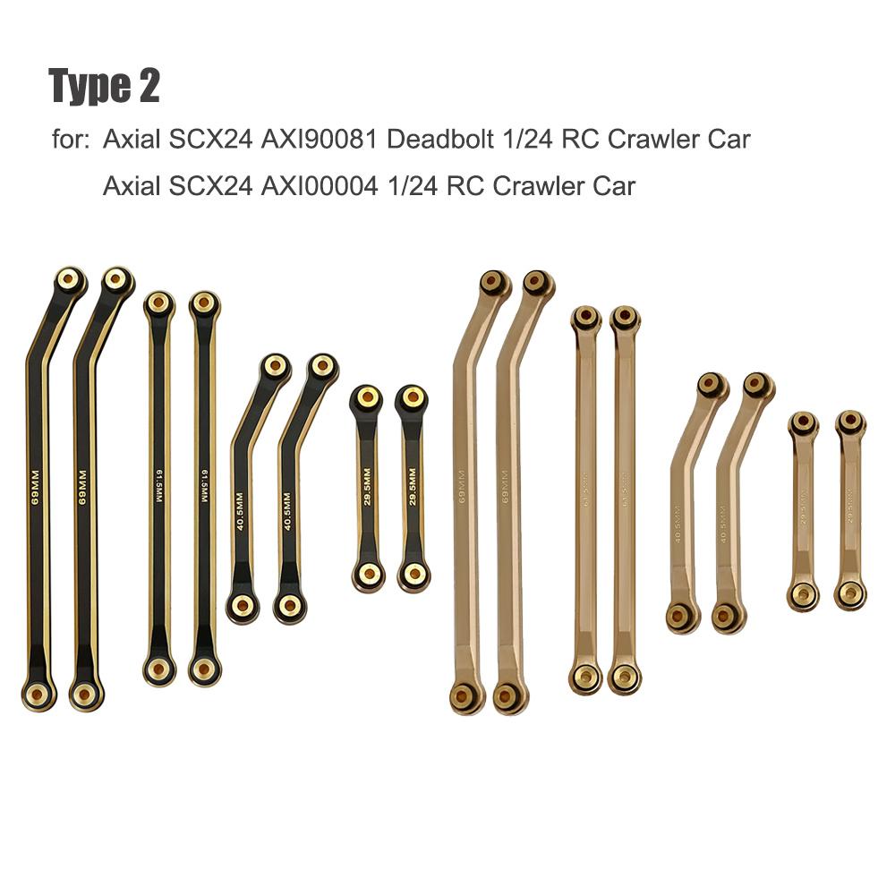 MIBIDAO Brass Heavy Heightening Chassis Links Rod Set for Axial SCX24 Deadbolt Gladiator Wrangler Bronco Chevrolet 1/24 RC Car