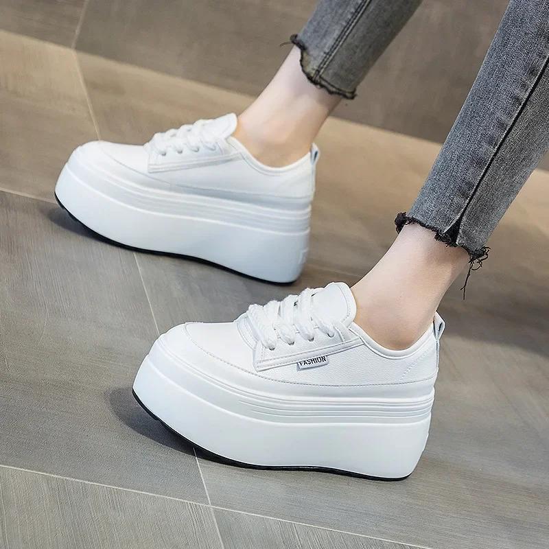 Sneakers Women 2024 Spring New Thick Sole Elevated Single Shoe Women's Leisure and Versatile Fashion Shoe Platform Womens Shoes