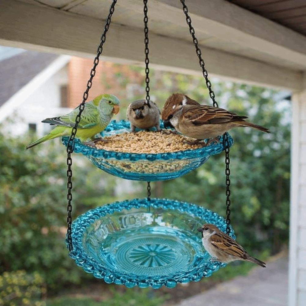Flower Shaped Bird Bathtub Transparent Hummingbird Feeder Hanging Bird Feeder Balcony