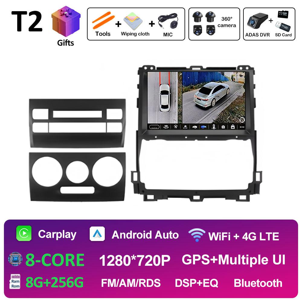 DSP стерео для Toyota Land Cruiser Prado 120 3 III 2002 2003 2004 2005 - 2009 Android 14 беспроводной Carplay GPS Navi 4G головное устройство