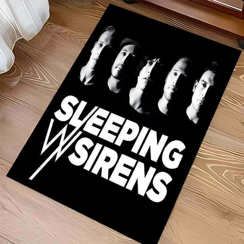 1 шт. Ковер с принтом Sleeping With Sirens - Мягкий, Моющийся, Нескользящий Коврик для Помещений под Офисные Стулья, Гостиную, Домашний Офис, Декоративный Ковер
