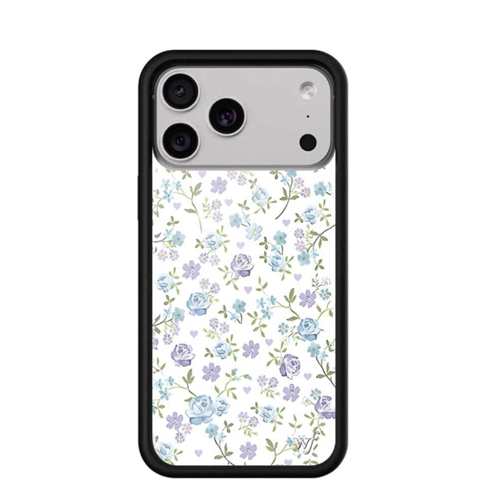 Джинсовый чехол WildFlow Blue для iPhone 17/16 Pro Max/15 Plus - Защитная крышка