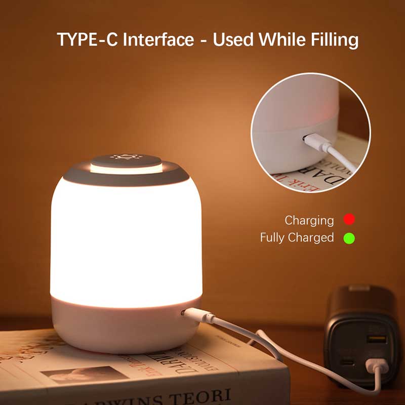 LED Night Lights, Adjustable Brightness USB Rechargeable Table Lamp for Kitchen Bedroom Garage Bedroom Bedside Camping Decor