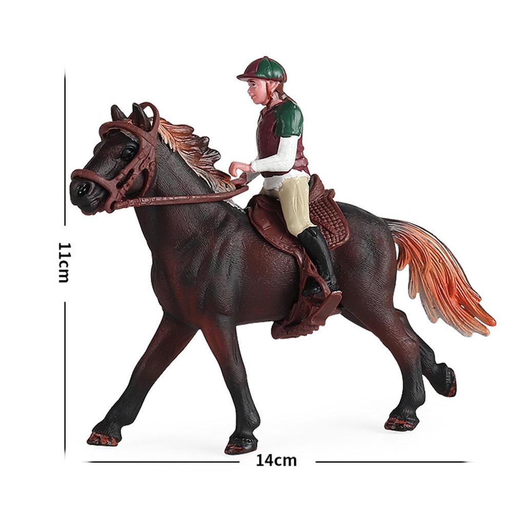 Horse Figure Animal Model PVC with Saddle Miniature Simulation Pretend Educational Toy Wildlife Statue for Party Favors Gifts