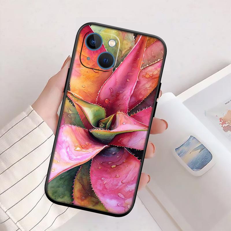 BH48 Watercolour Cacti Succulent Shell Case for Samsung Note 10 20 S23 S24 S25 Ultra FE Plus Edge Lite A02S A35 A07 A17